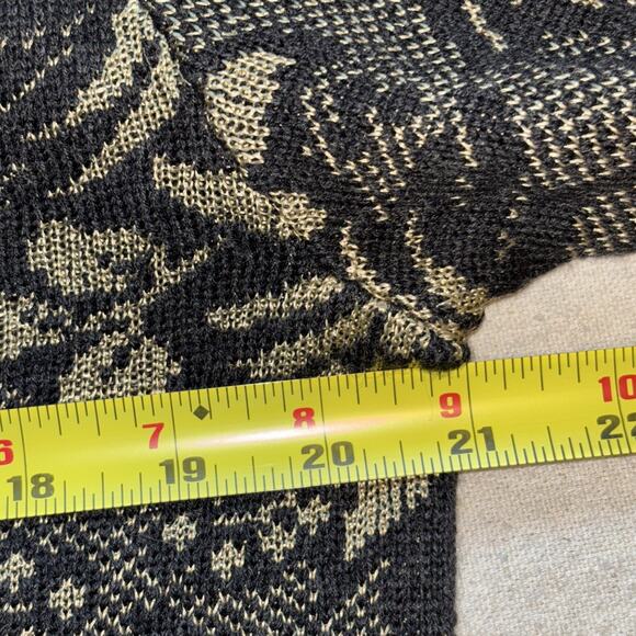 Dana Buchman Small Wool + Rayon Black & Gold Floral Pullover Sweater - Picture 5 of 9
